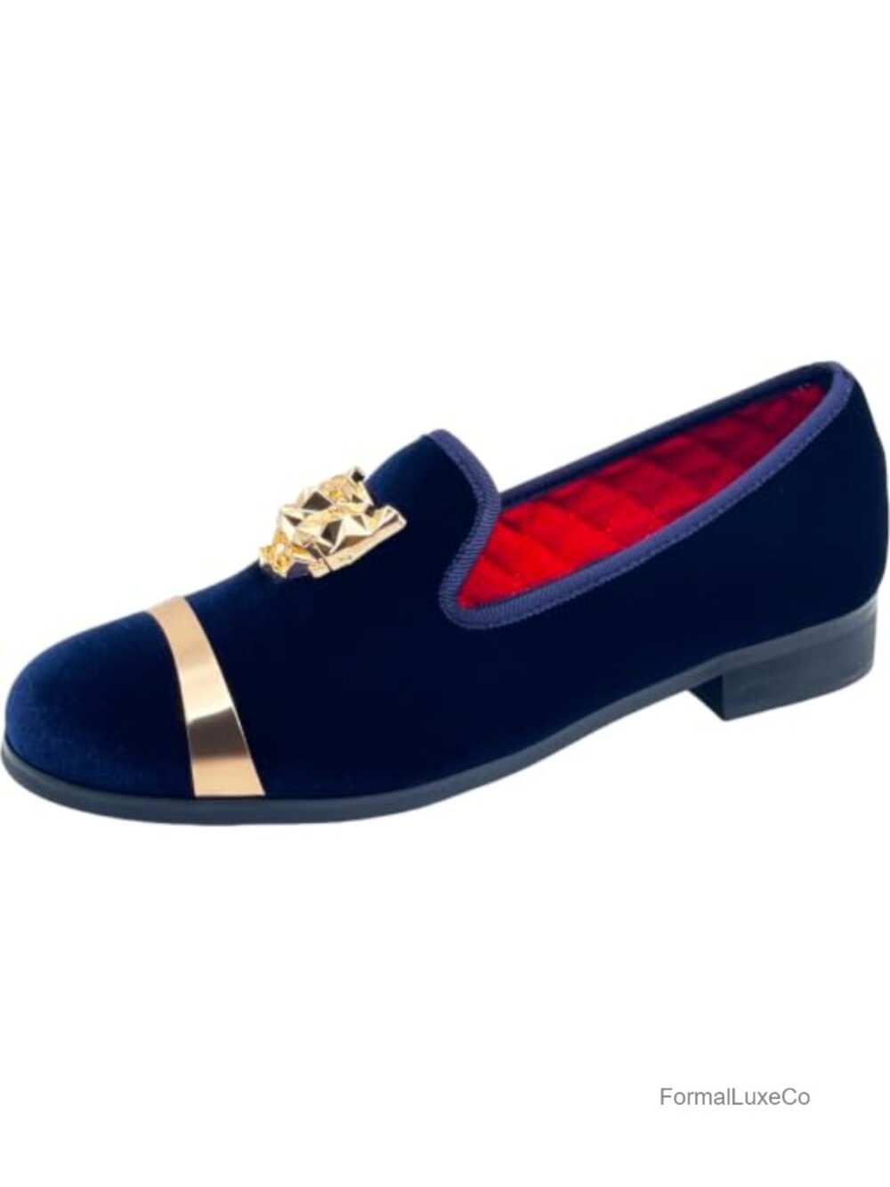 Men's Velvet Penny Loafers Slip-on Dress Shoes with Buckle Formal Wedding